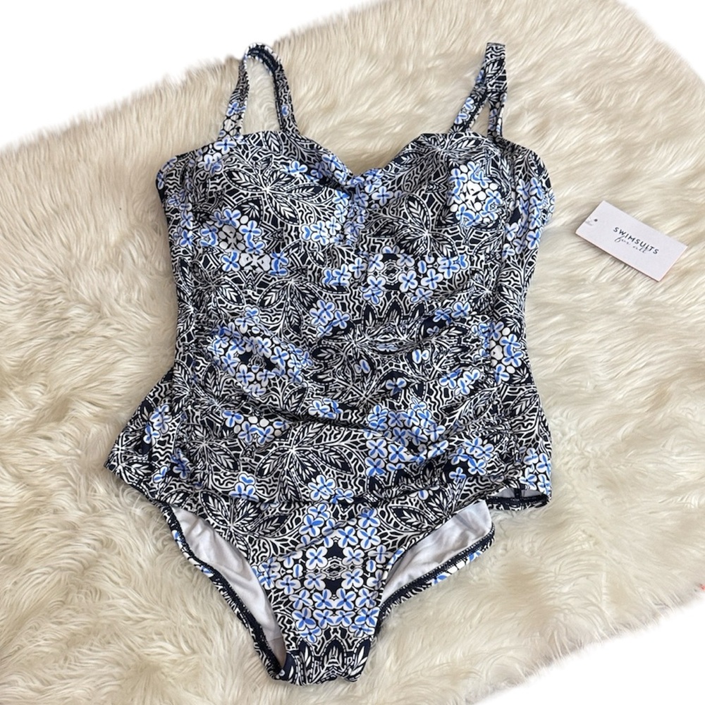 Swimsuits For All one piece swimsuit with ruching Size 20 New with tag